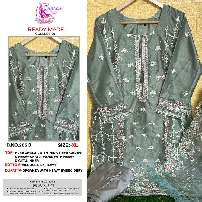 Dinsaa 205 A To D Pakistani Readymade Suits Catalog
